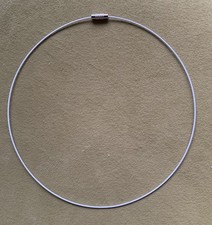 fine wire choker Necklace . White with silver  clasp. suitable to hang a charm 