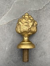 Vintage Antique Solid Brass Gilt Finials or Handle + Decorative Grapes & Leaves