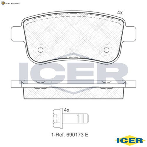 Brake pad set disc - pad,