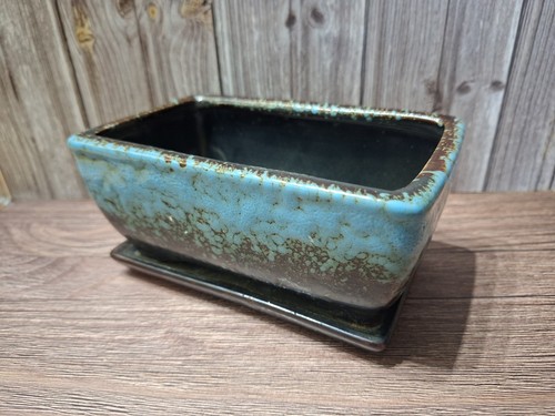 Ceramic bonsai pot with - ceramic,