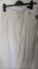 🤍🌸Ladies White Linen Trousers Size 14R BNWT R.R.P £20 Draw String🌸🤍