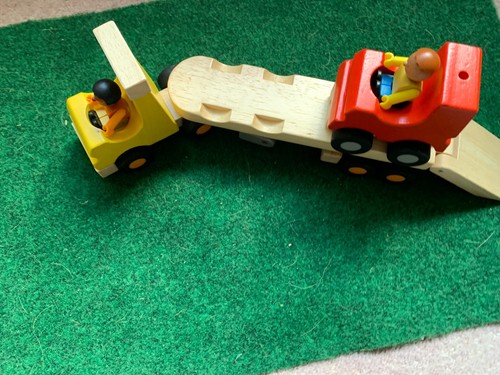 Vintage pintoy wooden car - vintage,