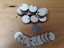 60x 25mm/2.5cm with hole Wooden Circle Craft Shapes Wood DIY Disc Plaque 