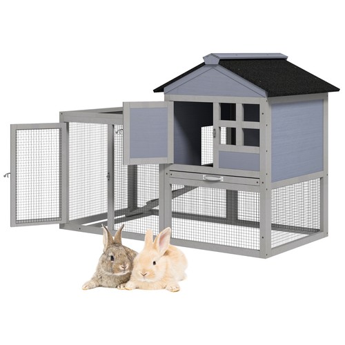 Tier wood rabbit hutch - wood,