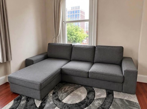 Ikea grey corner sofa - ikea, with