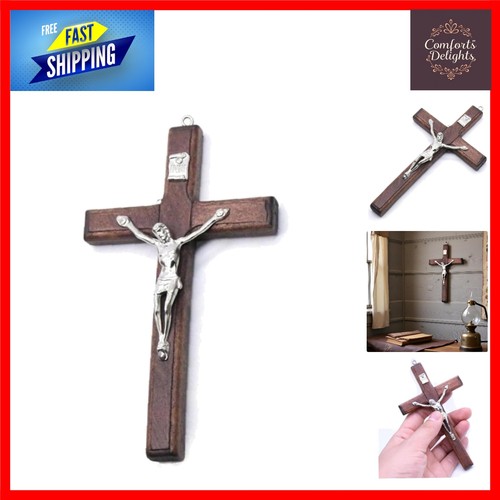 Rustic wooden crucifix wall - wooden,