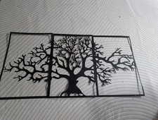 Tree Wall  Black Silhouette3 Pcs Household Iron Tree Of Life Metal Wall Art
