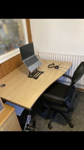 Oak effect office - desk, with