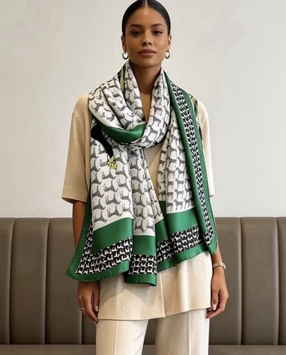 Ladies scarf green - ladies, black