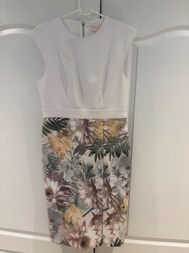Ted baker white midi floral - white,