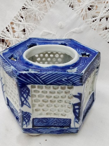 Antique hexagonal chinese blue - antique,