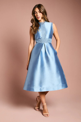 Coast dusty blue midi - midi, dress