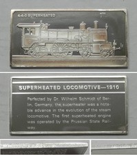 B616  1910 4-4-0 SUPERHEATED Locomotive Franklin Mint 60g Sterling Silver Ingot