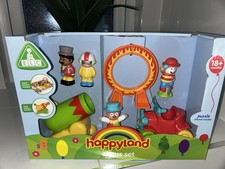 ELC Happyland Circus Ringmaster, Clown, and Canon Stuntman Figures Bundle & Mat