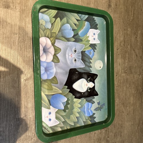 Vintage cat serving tray - serving,