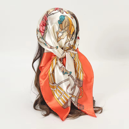 Satin square scarf - satin,