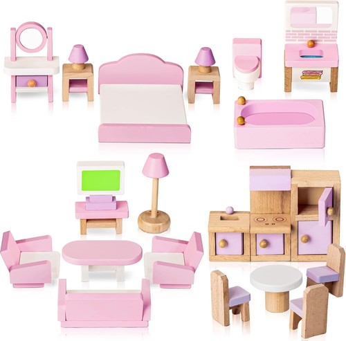 Dollhouse furniture set wooden - set,