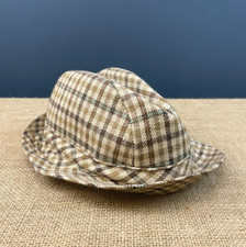 VINTAGE GENTS 1970s C&E HATS AND CAPS OF STOCKPORT CHECK TWEED TRILBY HAT- LARGE