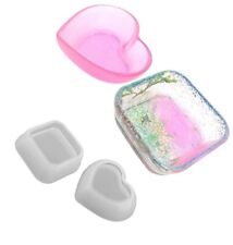 Resin Tray Mould- 2 Pcs Heart Square Shape Jewelry Tray Moulds