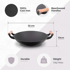 Wok Non-Stick Cast Iron  32cm