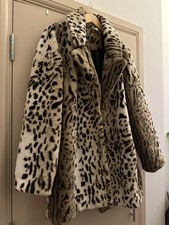 Faux Fur Coat Leopard Size 14