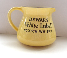 small dewar's white lab scotch whisky  water jug yellow made by carltonware