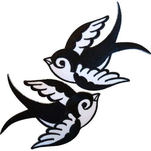 Pair black white iron sew - black,