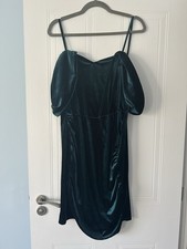 Cider dark green velvet dress