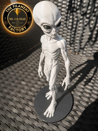 Gray alien watcher figurine - gray,
