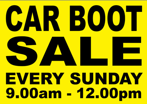 Car boot sale any - text, added