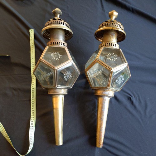 Brass carriage lamps - brass,