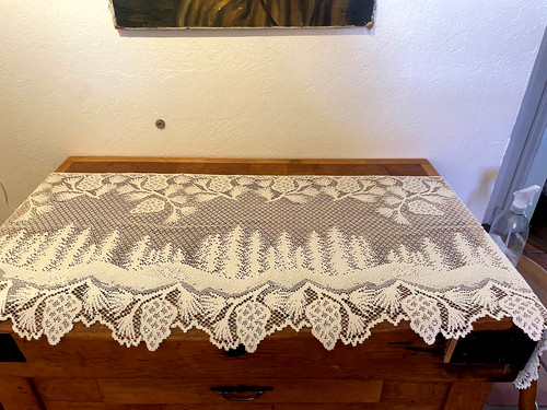 Antique cream needle lace - needle,