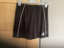 Addidas Climalite Black Shorts Size 30 Elasticated Waist + Tie Cord