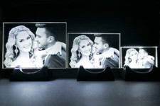 2D Flat Photo Crystal - Personalised Photo Gift - For Any Occasions - Free Light