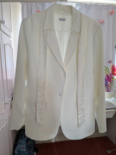 Ladies ivory tuxedo evening - ivory,
