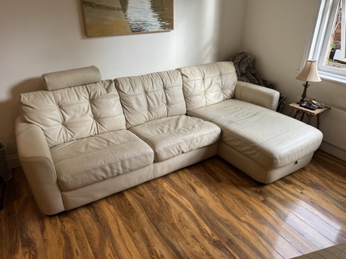 Leather sofa bed - sofa,