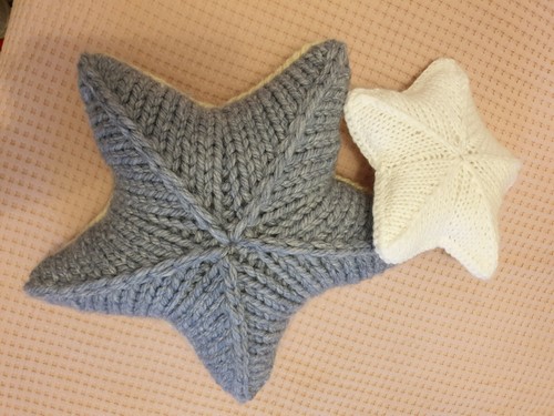Handmade knitted grey white - knitted,