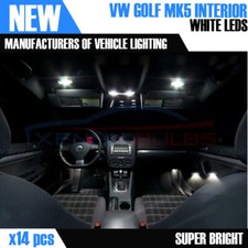14x VW GOLF MK5 LED BULBS INTERIOR FULL SET number plate Canbus White