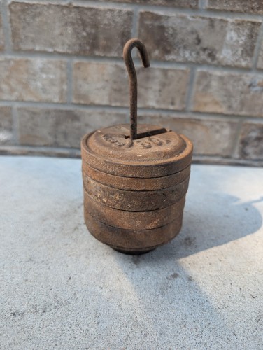 Vintage platform scale weights - scale,