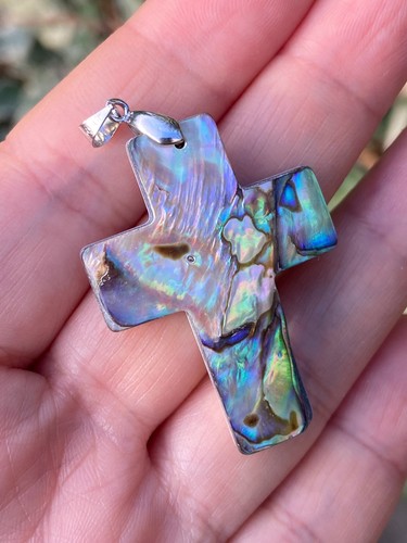 Art deco abalone shell - deco, cross