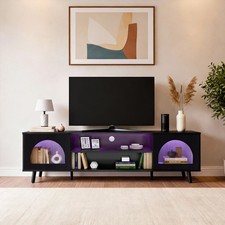 Black 160cm TV Stand 2 Door