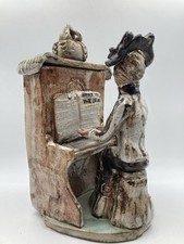 Marie Whitby Pottery Figure of Woman Playing Piano -Seven Springs Pottery 1992
