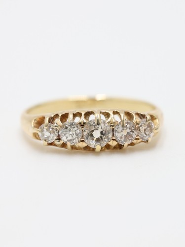 Antique diamond gold ring - gold, 18ct