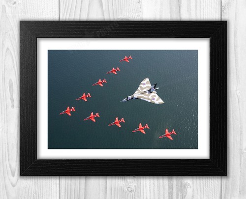 Vulcan bomber with red arrows - vulcan,