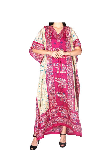 Women long kaftan - long, printed