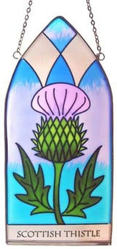 Scottish thistle stained glass - scottish,