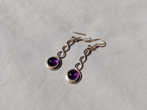 Sterling silver amethyst - amethyst, drop