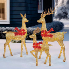6ft Gold Deer Family Set of 3