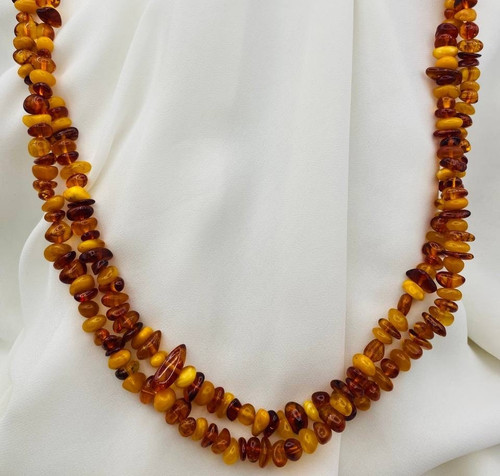 Vintage necklace natural amber - natural,