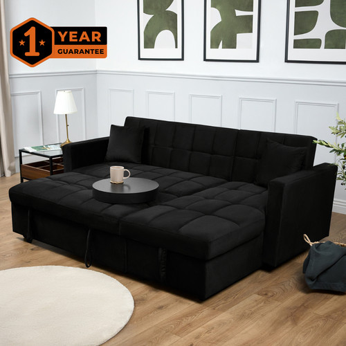 Velvet corner sofa - velvet, with
